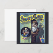 Vintage Kerstmis, kerstman en zijn werkboek Feestdagenkaart (Voorkant / Achterkant)