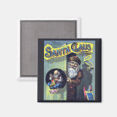 Vintage Kerstmis, kerstman en zijn werkboek Magneet (Voorkant / Achterkant)