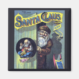 Vintage Kerstmis, kerstman en zijn werkboek Magneet
