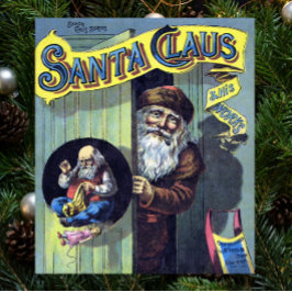 Vintage Kerstmis, kerstman en zijn werkboek Poster