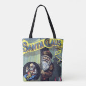 Vintage Kerstmis, kerstman en zijn werkboek Tote Bag (Achterkant)