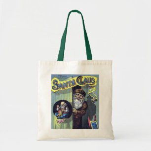 Vintage Kerstmis, kerstman en zijn werkboek Tote Bag