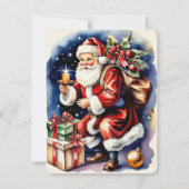 Vintage Kerstmis Kerstman Feestdagenkaart (Voorkant)