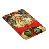 Vintage Kerstmis, kerstman in Sleigh met speelgoed Magneet (Rechterzijde)