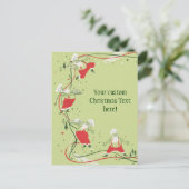 Vintage Kerstmis, kerstman met avondeten Feestdagenkaart (Staand voorkant)