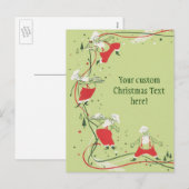Vintage Kerstmis, kerstman met avondeten Feestdagenkaart (Voorkant / Achterkant)