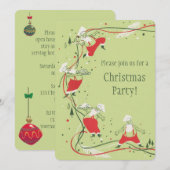 Vintage Kerstmis, kerstman met avondeten Kaart (Voorkant / Achterkant)