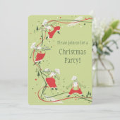 Vintage Kerstmis, kerstman met avondeten Kaart (Staand voorkant)