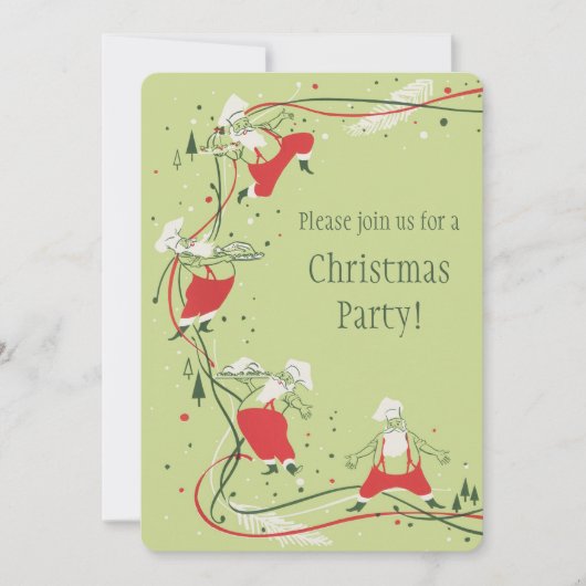 Vintage Kerstmis, kerstman met avondeten Kaart (Voorkant)