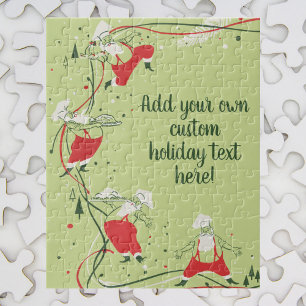 Vintage Kerstmis, kerstman met avondeten Legpuzzel