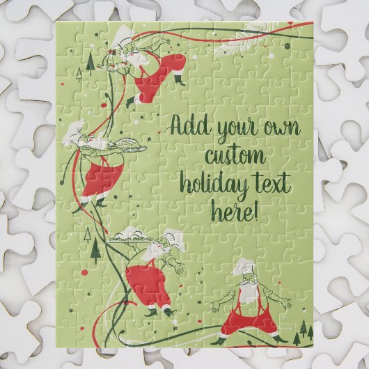 Vintage Kerstmis, kerstman met avondeten Legpuzzel