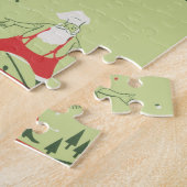 Vintage Kerstmis, kerstman met avondeten Legpuzzel (Zijkant)