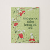 Vintage Kerstmis, kerstman met avondeten Legpuzzel (Verticaal)