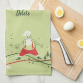 Vintage Kerstmis, kerstman met avondeten Theedoek (Quarter Fold)