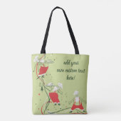 Vintage Kerstmis, kerstman met avondeten Tote Bag (Achterkant)