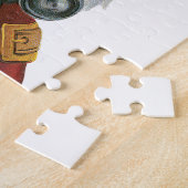 Vintage Kerstmis, kerstman met Binocles Legpuzzel (Zijkant)