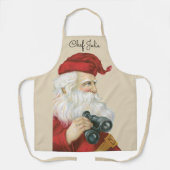 Vintage Kerstmis, kerstman met Binocles Schort (Voorkant)