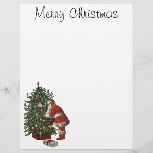 Vintage Kerstmis, kerstman met Cadeaus (Voorkant)