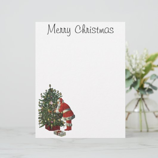 Vintage Kerstmis, kerstman met Cadeaus (Staand voorkant)