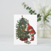 Vintage Kerstmis, kerstman met Cadeaus Feestdagenkaart (Staand voorkant)