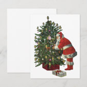 Vintage Kerstmis, kerstman met Cadeaus Feestdagenkaart (Voorkant / Achterkant)