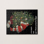 Vintage Kerstmis, kerstman met Cadeaus Legpuzzel (Horizontaal)