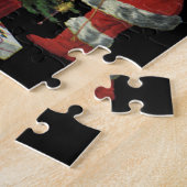 Vintage Kerstmis, kerstman met Cadeaus Legpuzzel (Zijkant)