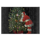 Vintage Kerstmis, kerstman met Cadeaus Snijplank (Voorkant)