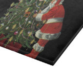 Vintage Kerstmis, kerstman met Cadeaus Snijplank (Hoek)