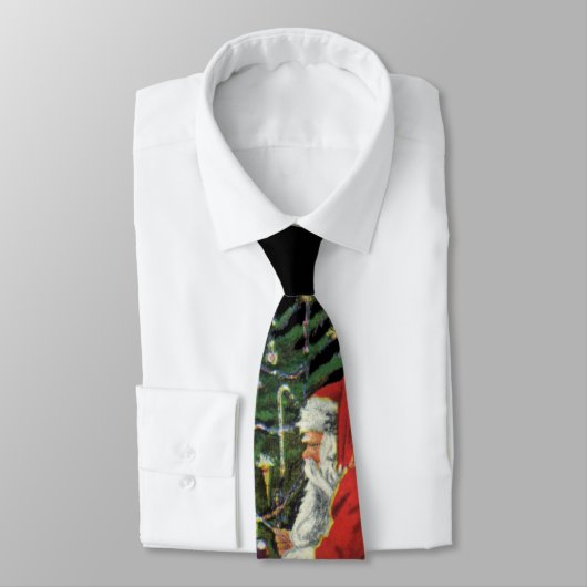 Vintage Kerstmis, kerstman met Cadeaus Stropdas (Gebonden)