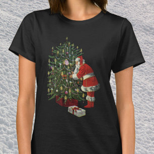 Vintage Kerstmis, kerstman met Cadeaus T-shirt