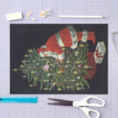 Vintage Kerstmis, kerstman met Cadeaus Tissuepapier (Craft)