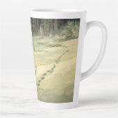 Vintage Kerstmis, kerstman met een boom Latte Mok (Rechts)