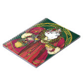 Vintage Kerstmis, kerstman met Holly Leaves Notitieboek (Linkerzijde)