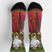 Vintage Kerstmis, kerstman met Holly Leaves Sokken (Top)