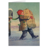 Vintage Kerstmis, kind met groot pakket (Voorkant)