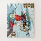 Vintage Kerstmis Kinderen Sled Alzheimer Patient Legpuzzel (Verticaal)