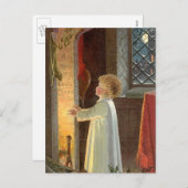 Vintage Kerstmis, kinderopwarming door de Fireplac Feestdagenkaart (Voorkant / Achterkant)