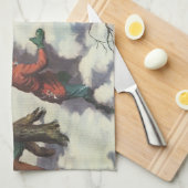 Vintage Kerstmis, Kindersneeuwbalgevecht Theedoek (Quarter Fold)