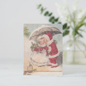 Vintage Kerstmis Kiss Feestdagenkaart (Staand voorkant)