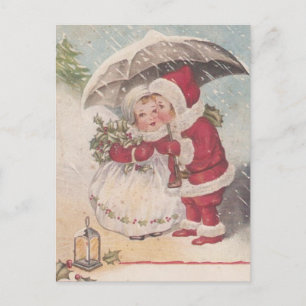 Vintage Kerstmis Kiss Feestdagenkaart