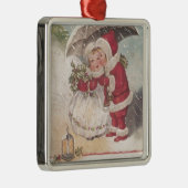 Vintage Kerstmis Kiss Metalen Ornament (Rechts)