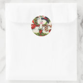 Vintage Kerstmis Kiss Ronde Sticker (Tas)