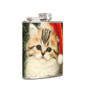 Vintage Kerstmis Kitten Heupfles (Rechts)