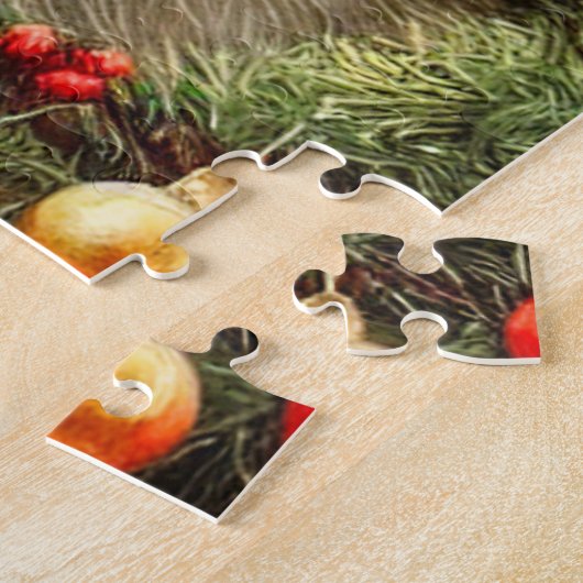 Vintage Kerstmis Kitten Legpuzzel (Zijkant)