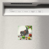 Vintage Kerstmis Kitten Magneet (Insitu (Vaatwasser))
