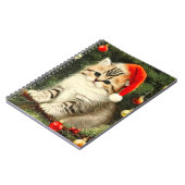 Vintage Kerstmis Kitten Notitieboek (Linkerzijde)