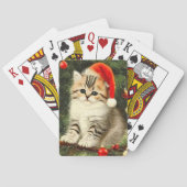Vintage Kerstmis Kitten Pokerkaarten (Achterkant)