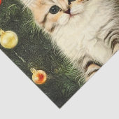 Vintage Kerstmis Kitten Tissuepapier (Detail)