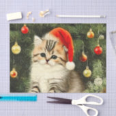 Vintage Kerstmis Kitten Tissuepapier (Craft)